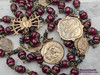 Seven Sorrows Seven Dolores Devotional Red Jade Bronze Chaplet