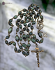 Archangel Michael Christopher Joseph Vintage Bronze Green Kambaba Jasper Mens Rosary