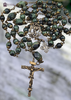 Archangel Michael Christopher Joseph Vintage Bronze Green Kambaba Jasper Mens Rosary