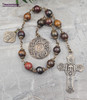 Chaplet of Reparation to the Holy Face 15 Beads Stations of the Cross Vintage Bronze