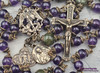 Archangel Michael Raphael Gabriel Amethyst Jade Bronze Antique style Rosary