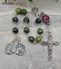 Jude Raphael Miraculous Mary Green Jade Sterling Silver Chaplet