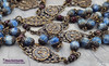 St Therese Sacred Heart Blue Kyanite Bronze Antique Style Ornate Rosary