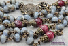 Lady of Guadalupe Jesus Blue Aventurine Vintage Bronze Antique Style Rosary