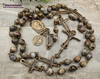Immaculate Conception Sacred Heart Large Vintage Bronze Antique Style Rosary