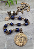 Stella Maris Anchor Crucifix Michael Nautical Blue Tiger Eye Vintage Bronze Chaplet