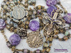 Virgin Miraculous Mary Roses Fluorite Amethyst Vintage Bronze Ornate Rosary