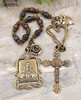 Mary Conceived Without Sin Genuine Sapphire Ruby Vintage Bronze Ornate Chaplet