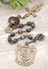 Mary with Angels Miraculous Multicolor Sapphire Vintage Bronze Ornate Chaplet