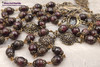 Miraculous Mary Lourdes Sacred Heart Holy Spirit Garnet Vintage Bronze Ornate Rosary