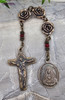 Seven Sorrows Mary at the Cross Roses 3 Beads Vintage Bronze Pocket Chaplet