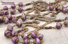 Immaculate Heart of Mary Open Heart Purple Charoite Vintage Bronze Rosary