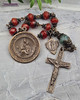 Lady of Carmel Carnelian Vintage Bronze Ornate Chaplet