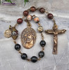 Chaplet of Reparation to the Holy Face Blood of Jesus 15 Beads Vintage Bronze