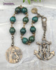 Stella Maris Anchor Crucifix Christopher Nautical Jasper Vintage Bronze Chaplet