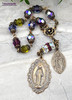 Miraculous Immaculate Mary Lourdes Purple Swarovski Crystal Vintage Bronze Chaplet