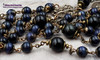 Archangel Michael Raphael Blue Tiger Eye Vintage Bronze Rosary