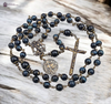 Archangel Michael & Raphael Heirloom Rosary | Heritage Bronze| Blue Tiger Eye