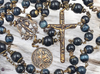 Archangel Michael & Raphael Heirloom Rosary | Heritage Bronze| Blue Tiger Eye
