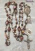 Seven Sorrows Seven Dolores Pieta Red Crazy Agate Vintage Bronze Chaplet