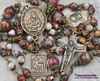 Seven Sorrows Seven Dolores Pieta Red Crazy Agate Vintage Bronze Chaplet