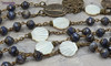 Stella Maris Anchor Nautical Shell Blue Sapphire Vintage Bronze Rosary