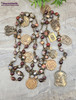 Stations of the Cross Artisan Blood Red Agate Vintage Bronze Rosary Chaplet