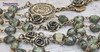 Archangel Raphael Lourdes Roses Prehnite Vintage Bronze Rosary