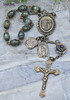 Archangel Raphael Lourdes Jude Prehnite Vintage Bronze Chaplet