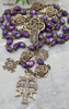 Lady of Guadalupe Roses Caravaca Purple Jasper Vintage Bronze Rosary