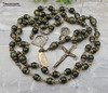 St Jude Lourdes Raphael Healing Saints Green Jade Vintage Bronze Rosary