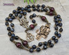 Joan of Arc Michael Blue Tiger Eye Red Jade Vintage Bronze Rosary