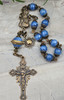 Our Lady of Fatima Antique-Style Chaplet-Blue Jade&Bronze Prayer Beads