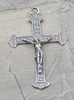 Sterling Silver IHS Ornate Floral Crucifix Pendant Necklace Medium | Christ Jesus Name