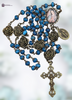 Guadalupe & Miraculous Mary Rosary | Bronze Color | Blue Jade | Italian Medals