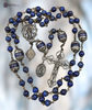 Our Lady Lourdes Sacred Heart Jesus Archangel Michael heritage white bronze rosary lapis lazuli