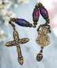 St Anne Holy Family Holy Spirit premium heritage bronze antique style pocket 3 hail marys chaplet colorful agate
