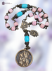 18 bead St Anne Miraculous Mary Mother Mary heritage bronze devotional chaplet pink conch shell blue turquoise