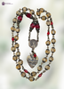 34 bead Precious Blood Christ Crown Thorns Sacred Bleeding Heart Jesus heritage bronze chaplet citrine red czech glass