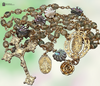 Our Lady Guadalupe Miraculous Mary Guadalupe Roses Sacred Heart Jesus 18K gold sterling silver rosary abalone shell prehnite
