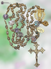 Our Lady Guadalupe Miraculous Mary Guadalupe Roses Sacred Heart Jesus 18K gold sterling silver rosary abalone shell prehnite