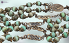 St Patrick St Bridget 3 Leafs Shamrock premium heritage bronze antique style Celtic rosary chrysoprase