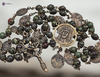 14 Stations Cross Ecce Homo Face Jesus Crown Thorns 15th Station Resurrection Holy Eucharist premium heritage bronze chaplet bloodstone
