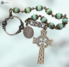 Penal St Patrick St Bridget premium heritage bronze antique style chaplet chrysoprase Celtic knot bead Celtic cross Irish heritage