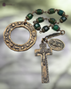 Penal St Patrick premium heritage bronze antique style chaplet green agate Celtic cross Irish heritage