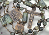 Saint Anthony St Joseph the Worker Archangel Michael premium heritage bronze antique style rosary prehnite