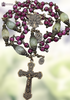 Infant of Prague Mother Mary Baby Jesus Holy Family Holy Spirit premium heritage bronze antique style rosary magenta jade prehnite