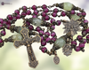 Infant of Prague Mother Mary Baby Jesus Holy Family Holy Spirit premium heritage bronze antique style rosary magenta jade prehnite