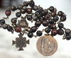 40 bead Archangel Michael Our Lady Lourdes St Benedict Sacred Heart Jesus with Wings premium heritage bronze chaplet silver obsidian red tiger eye