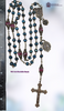 Our Lady of the Rosary St Dominic Miraculous Mary premium heritage bronze antique style rosary blue apatite burgundy red jade